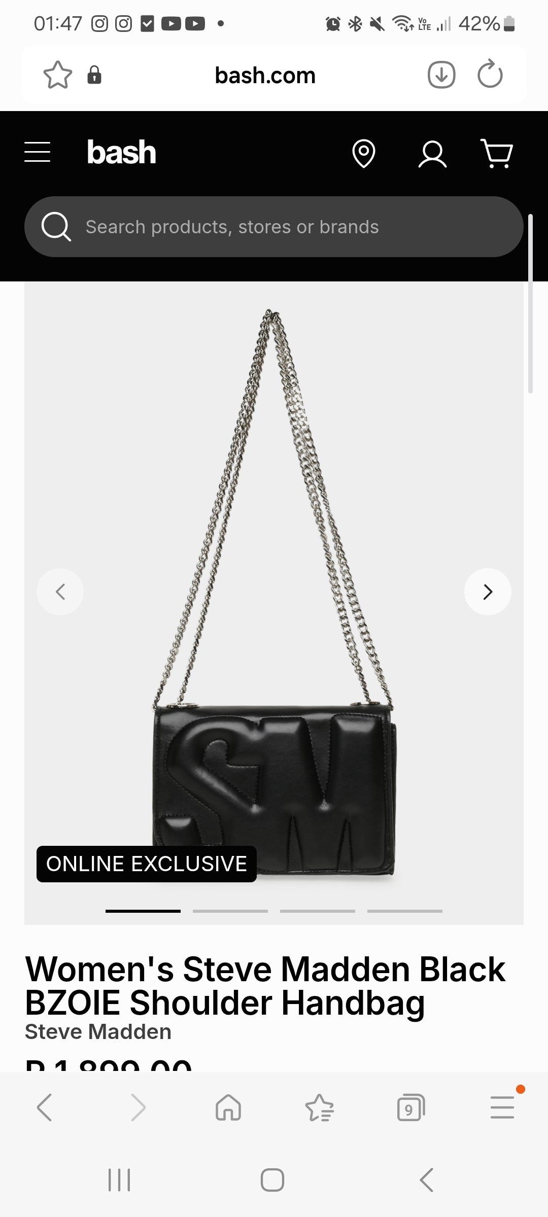 Steve Madden Bzoie Black shoulder bag