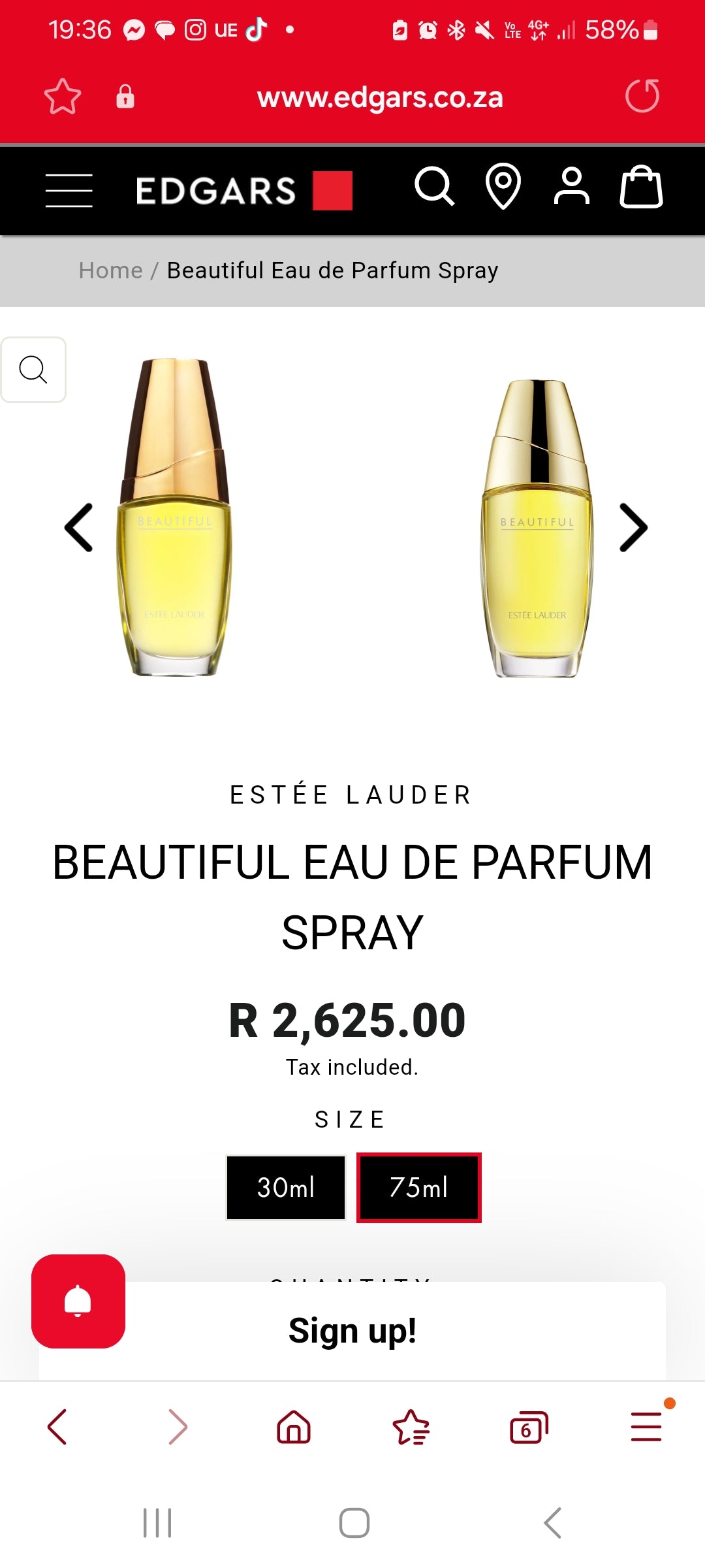 Estee Lauder Beautiful Eau De Parafum 75ml 2.5FL Oz