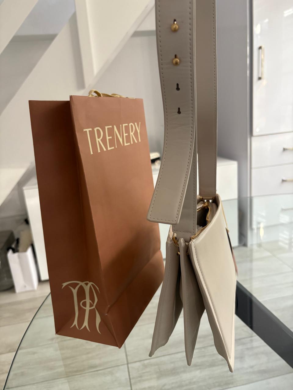 Trenery White genuine leather over the shoulder handbag